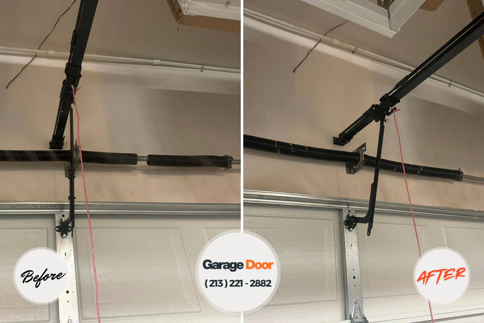 Before and after: garage door repair Pemberton Heights, NJ